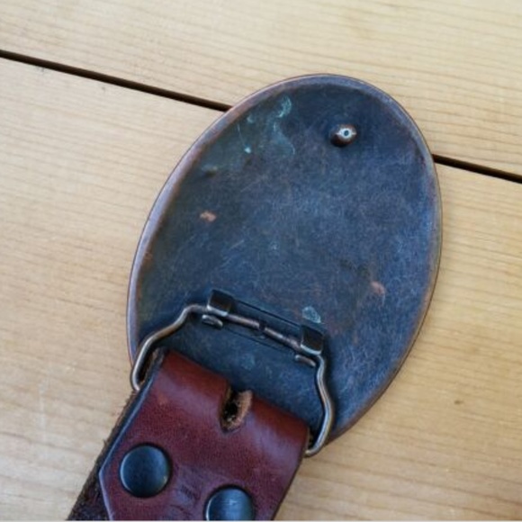 Vtg 54" Buffalo Indian Head Nickel Leather Belt 48 - Picture 6 of 7